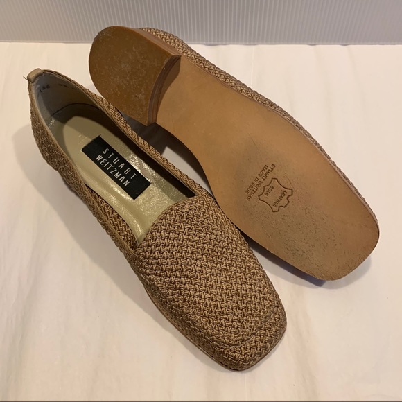 Stuart Weitzman Taupe Woven Loafers - Picture 4 of 8